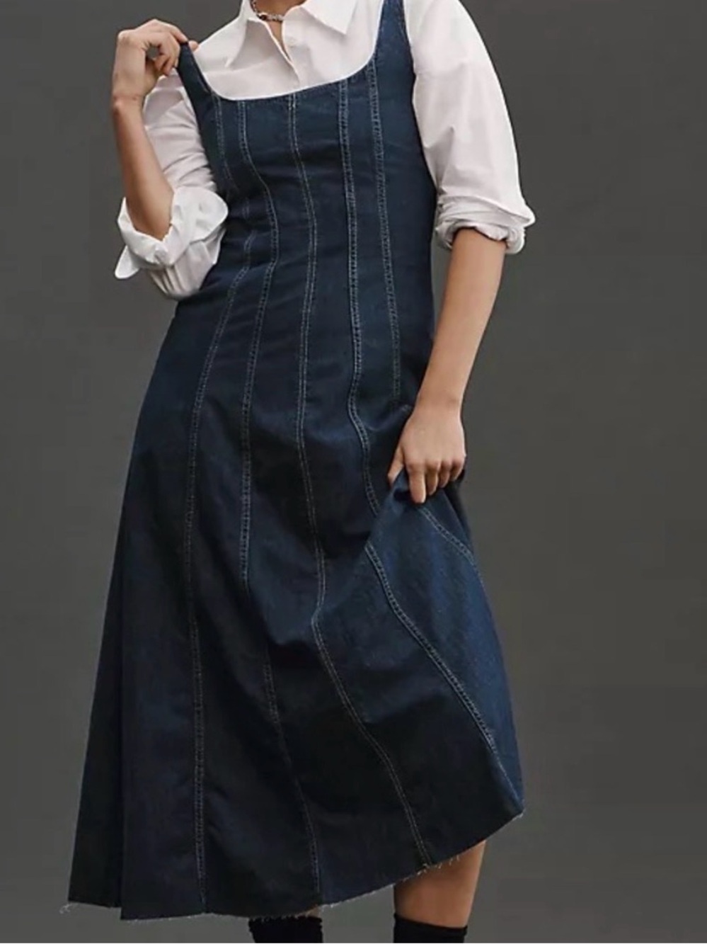 Reformation Amory Denim Midi Dress Size 6
